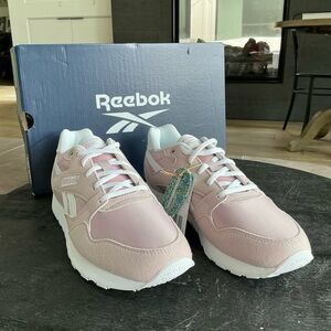 Reebok Pink and White Retro Sneakers